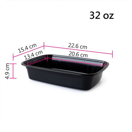 ภาชนะอาหารสี่เหลี่ยม 32 ออนซ์ (960 มิลลิลิตร) - ด้านล่าง