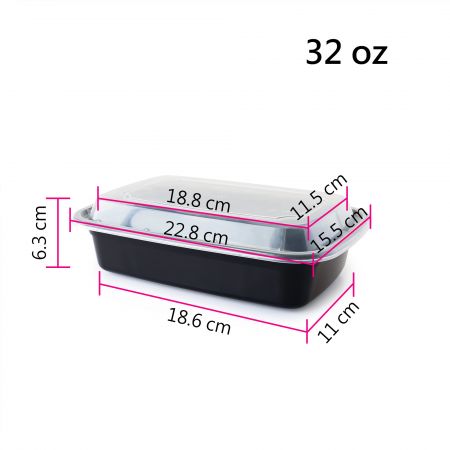 ภาชนะอาหารสี่เหลี่ยม 32 ออนซ์ (960 มิลลิลิตร)