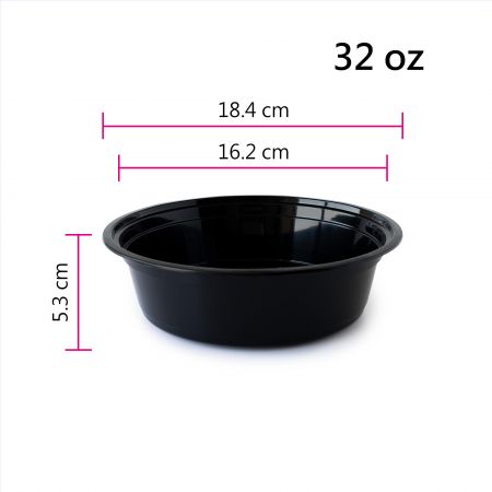 32 oz Yuvarlak Yiyecek Kabı (960 ml) - Alt
