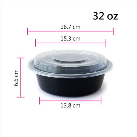 32 oz Yuvarlak Yiyecek Kabı (960 ml)