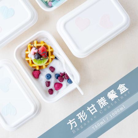 Contenedor de alimentos rectangular de 32 oz (960 ml) - Caja de comida de  plástico de 960 ml, Fabricante de Tenedores y Cucharas Compostables Hechos  en Taiwán
