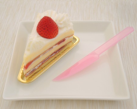 15センチの小さなナイフとデザインケーキの組み合わせ