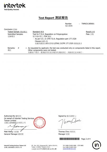 2025 FDA Certification For PP Cutlery