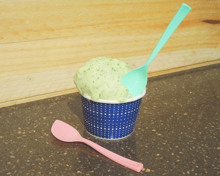 葉子湯匙搭配冰淇淋