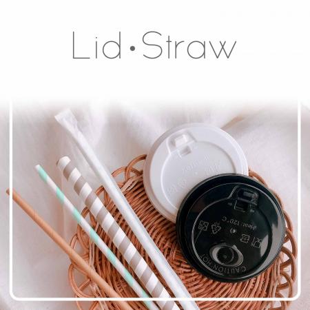 Plastic Lid / Straw - Plastic lid and plastic straw