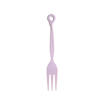 Tenedor retorcido para comidas con glaseado lila - Tenedor de PP con glaseado lila