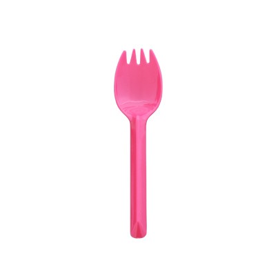 點心桃紅色匙叉 - 桃紅色塑膠叉匙