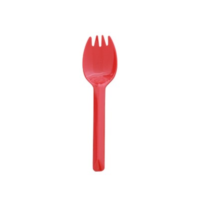 デザート用赤いフォーク - 赤いプラスチックフォークスプーン