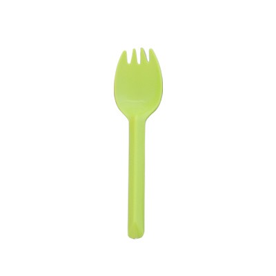 Tenedor-cuchara de color verde para pasteles