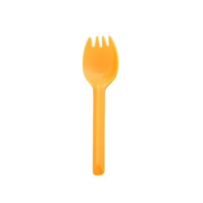 點心橘色匙叉 - 橘色塑膠叉匙