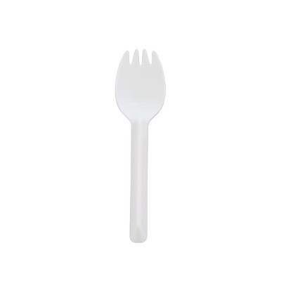デザート用白いスプーンフォーク - 白色のプラスチックフォーク
