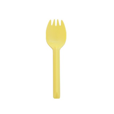 點心黃色匙叉 - 黃色塑膠叉匙