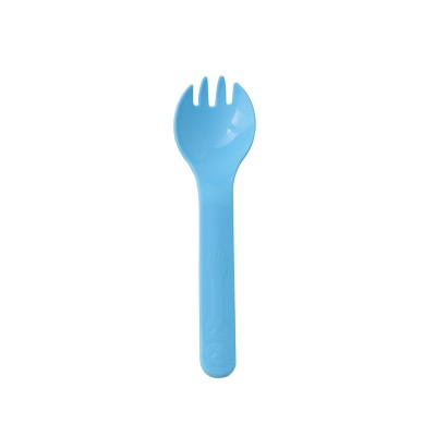 Cuchara tenedor de PP azul resistente