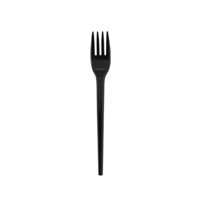 Tenedor de plástico negro para ensalada