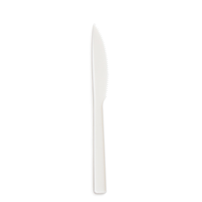 16.5cm CPLA環保刀子(開發中) - 台灣工廠製造16.5公分可分解環保材質餐刀，為100%可堆肥環保餐具