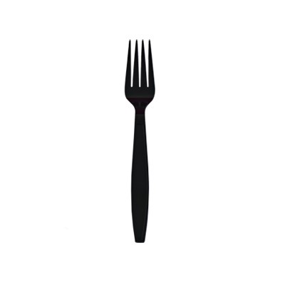 Tenedor de mango largo de color negro - Tenedor de plástico negro