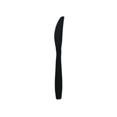 Cuchillo de mango largo de color negro - Cuchillo de plástico negro