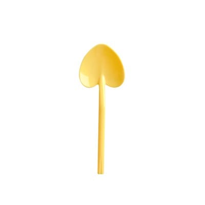 黄色いアイスクリームハートスプーン - 黄色いプリンスプーン