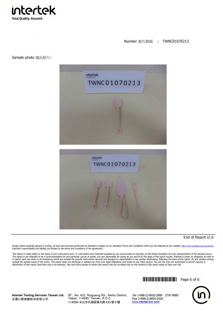 2022 TFDA Certification For Marshmallow Pink PP Cutlery
