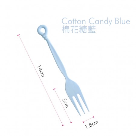 Forchetta a spirale blu zucchero filato