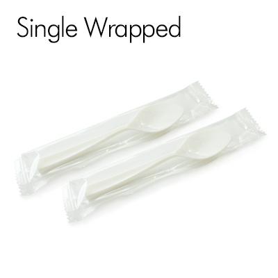 葉っぱスプーンの個別包装(注文生産) - 1000個入りはアイスクリームカップ用のテイクアウトスプーンの個別包装に適しています