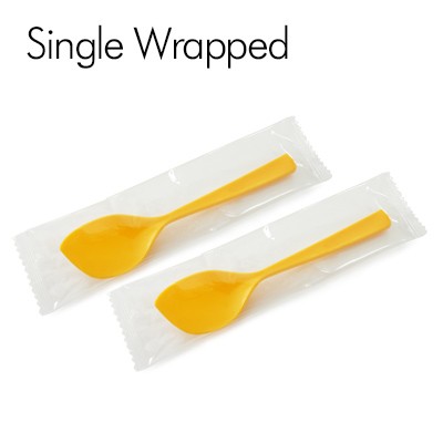 Yogurt Spoon Single Wrapped - Leaf Spoon Single Wrapped