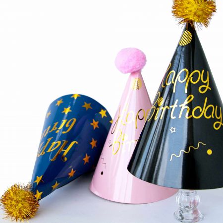 Colorful Party Hat - Tair Chu partyware: three-color party hat, the color are black, blue and pink