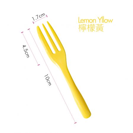 Garfo de bolo amarelo de limão