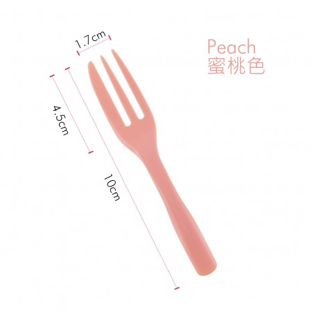 蜜桃色蛋糕叉