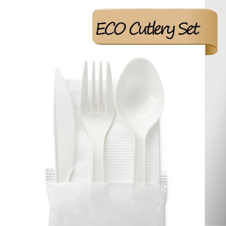 CPLA Cutlery Set - Biodegradable Disposable Tableware Set