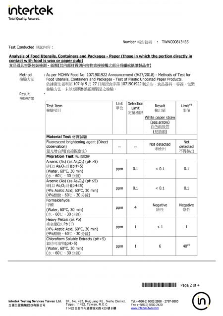2019 White Paper Straw Intertek Testing Report