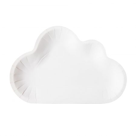Party Plate With Cloud Shape - White Color Cute Cake Plate