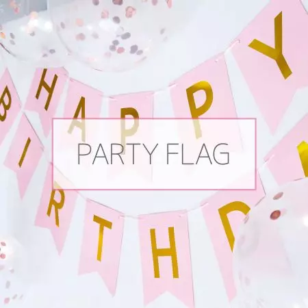 Party Flag / Balloon / Cake Topper - HBD banner for birthday party