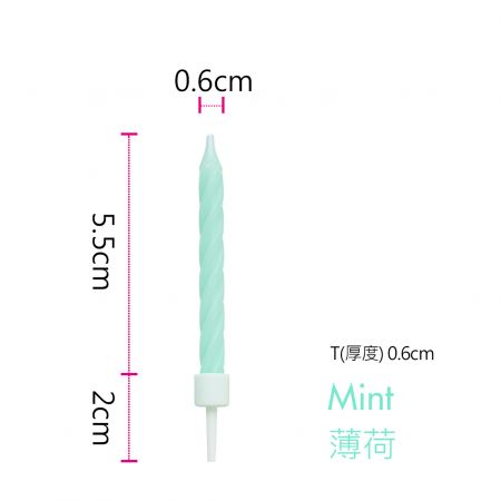 Kartenkerze in Mintfarbe