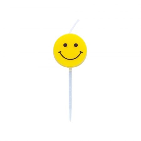 Nến mặt cười màu vàng 6cm - Hãy sử dụng Tair Chu nến hình mặt cười màu vàng để thưởng thức thời gian cắt bánh trong các buổi tiệc sinh nhật!