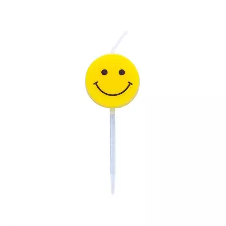 Vela de Rosto Sorridente Amarela de 6cm - Vamos usar a vela de rosto sorridente amarela Tair Chu para aproveitar o momento do bolo nas festas de aniversário!