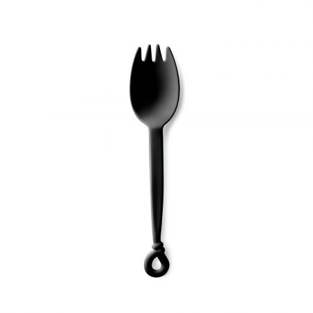 Classic Stylish Spork - Tair Chu new product: Classic black-colored hot food spork. It can use on the pasta and takeoout food, great to takeaway restaurant.