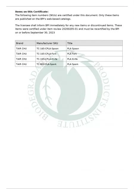 BPI Certificate