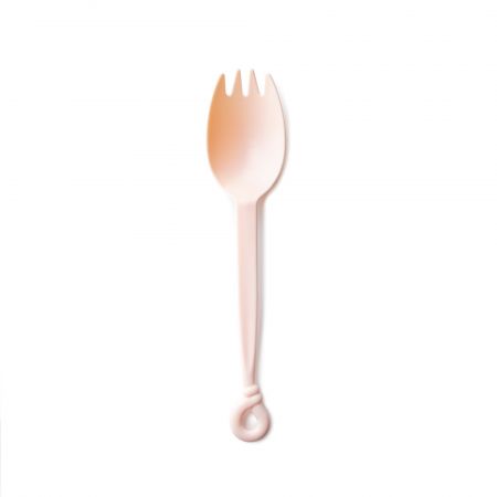 Marshmallow Pink Spork For Bento - Tair Chu new product: Colorful cutlery pink-colored heat-resistant spork. It can use on the dessert and bento meal, great to restaurant.
