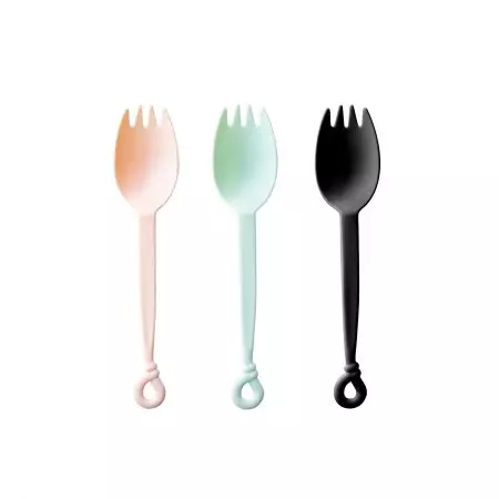 Spork per cibi caldi da 14,5 cm con forma a spirale - Tair Chu nuovo prodotto: spork resistente al calore con design a spirale. Può essere utilizzato sulla torta e sui cibi caldi.