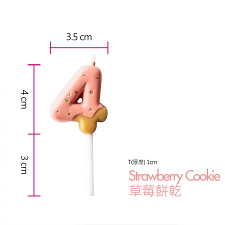 Candela a forma di biscotto alla fragola