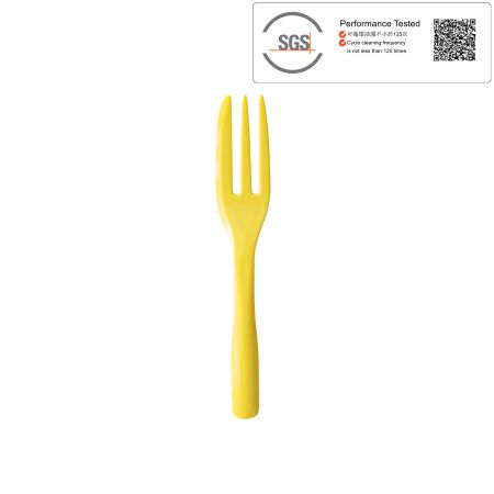 檸檬黃法式蛋糕叉(特殊色) - 小蛋糕適用淡黃色系蛋糕叉