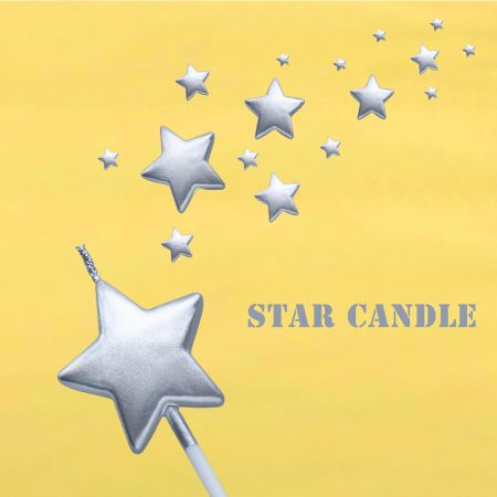 誕生日ケーキ銀色星型キャンドル