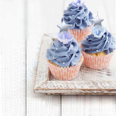 銀色の星型パーティーキャンドル