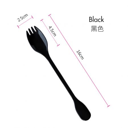 16 cm schwarze Dessertgabel