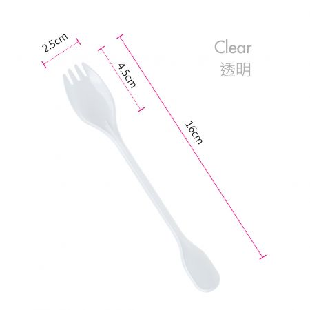 16 cm transparente Dessertgabel