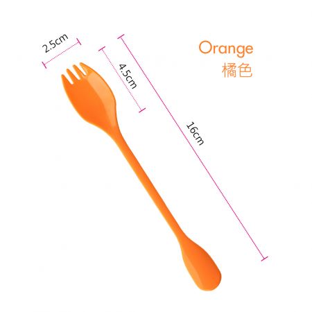16 cm orangefarbene Dessertgabel