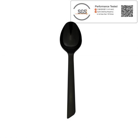 Cucchiaio per cibo caldo di colore nero - Cucchiaio di plastica nera