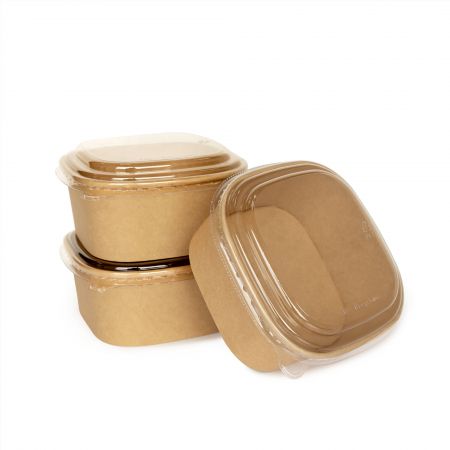 Caixa de Almoço Quadrada de Papel Kraft de 720ml