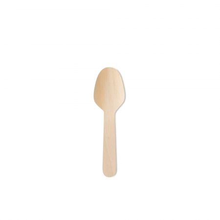 Cucchiaio per gelatina in legno da 8,5 cm - Cucchiaio monouso in legno da gelatina da 8,5 cm, cucchiaio monouso in legno mini compostabile
